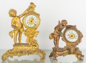 TWO ROCOCO STYLE GILT METAL FIGURAL
