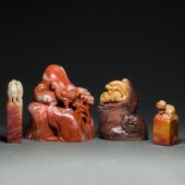 (LOT OF 4) CHINESE SOAPSTONE CARVINGS