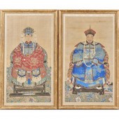 PAIR OF CHINESE ANCESTOR PORTRAITS Pair