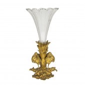 A FRENCH AESTHETIC GILT BRONZE AND GLASS