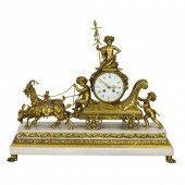 A LOUIS XVI STYLE GILT BRONZE AND MARBLE