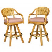 A PAIR OF MCGUIRE BAR STOOLS A pair