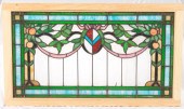 CIRCA 1900 NEOCLASSICAL STAINED GLASS