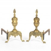 PAIR OF FRENCH EMPIRE STYLE GILT BRONZE/BRASS