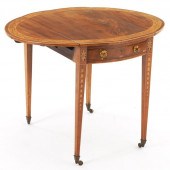 INLAID DROP-LEAF TABLE, 19TH CENTURY