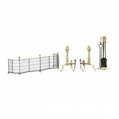 ASSEMBLED CHIPPENDALE BRASS FIREPLACE