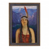 VINTAGE PAINTING OF A NATIVE AMERICAN