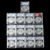 ELEVEN (11) PCGS MS70 AND TWO (2) PCGS