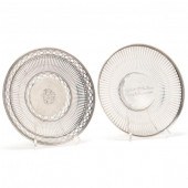 TWO AMERICAN STERLING SILVER CAKE PLATES