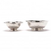 TWO STERLING SILVER FOOTED BOWLS The