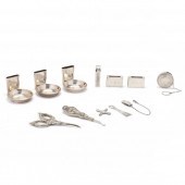 GROUP OF ASSORTED AMERICAN SILVER ACCESSORIES,