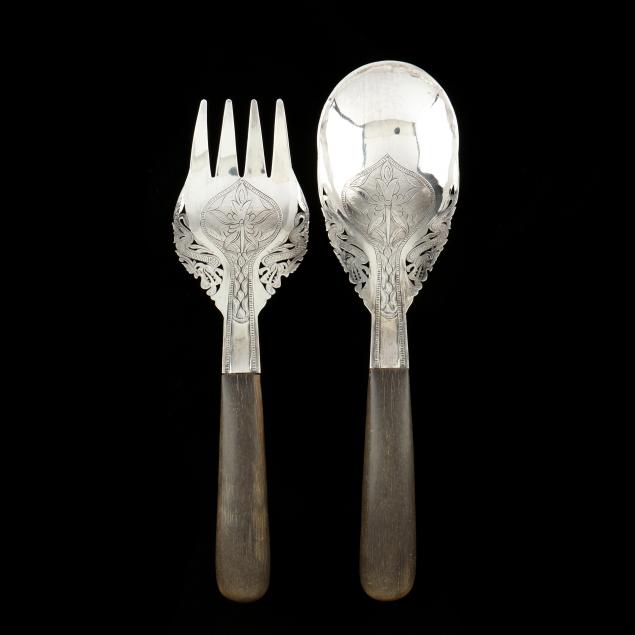 A MALAYSIAN SILVER SERVING FORK 3cc2a1