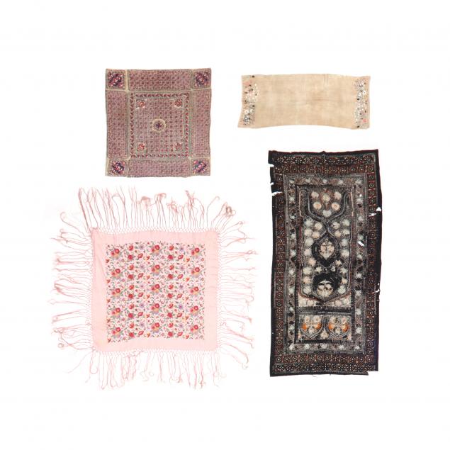 FOUR EMBROIDERED EASTERN TEXTILES 3cc3fd