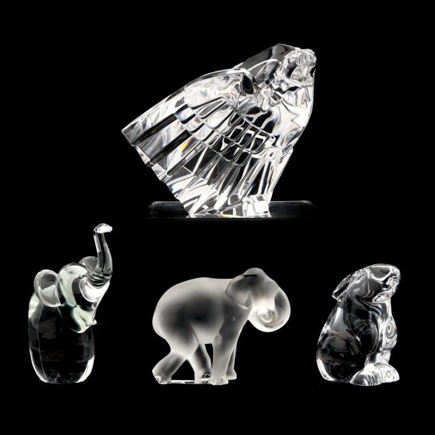 FOUR CRYSTAL ANIMALS, INCLUDING