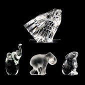 FOUR CRYSTAL ANIMALS, INCLUDING STEUBEN