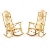 PAIR OF AMISH-MADE OAK ROCKING CHAIRS