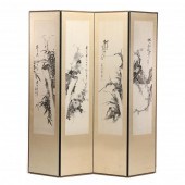 A KOREAN FOLDING SCREEN WITH THE FOUR