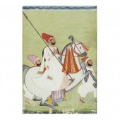 AN INDIAN MINIATURE PAINTING OF RULER