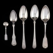 ASSORTMENT OF AMERICAN COIN SILVER SPOONS