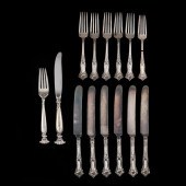 COLLECTION STERLING SILVER FLATWARE,