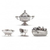 GROUP OF FOUR CONTINENTAL SILVER ITEMS