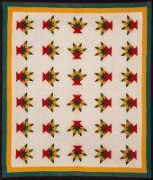 A NICELY QUILTED FLOWER BASKET PATTERN