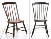 TWO 19C AMERICAN BIRD CAGE WINDSOR CHAIRS
