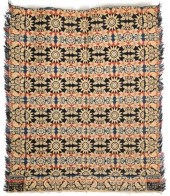 AN 1836 JACQUARD COVERLET SIGNED W.