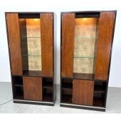 Pair Harvey Probber Rosewood Front Bookcase
