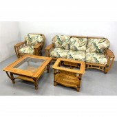 4pc Vintage Woven Bamboo Rattan 3cf29e