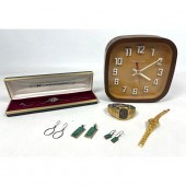 Watches and Clock Lot. Bulova Clock.