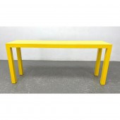 Bright Yellow Parsons Hall Table. Dimensions:
