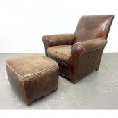 ETHAN ALLEN Leather Club Lounge Chair