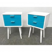 Pr Painted Modernist Side Table Night