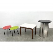 4pc Modernist Table Lot. Two Colorful