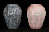 2 PHOENIX CONSOLIDATED GLASS VASES DANCING