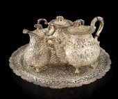 THAI STERLING SILVER TEA SET, EARLY