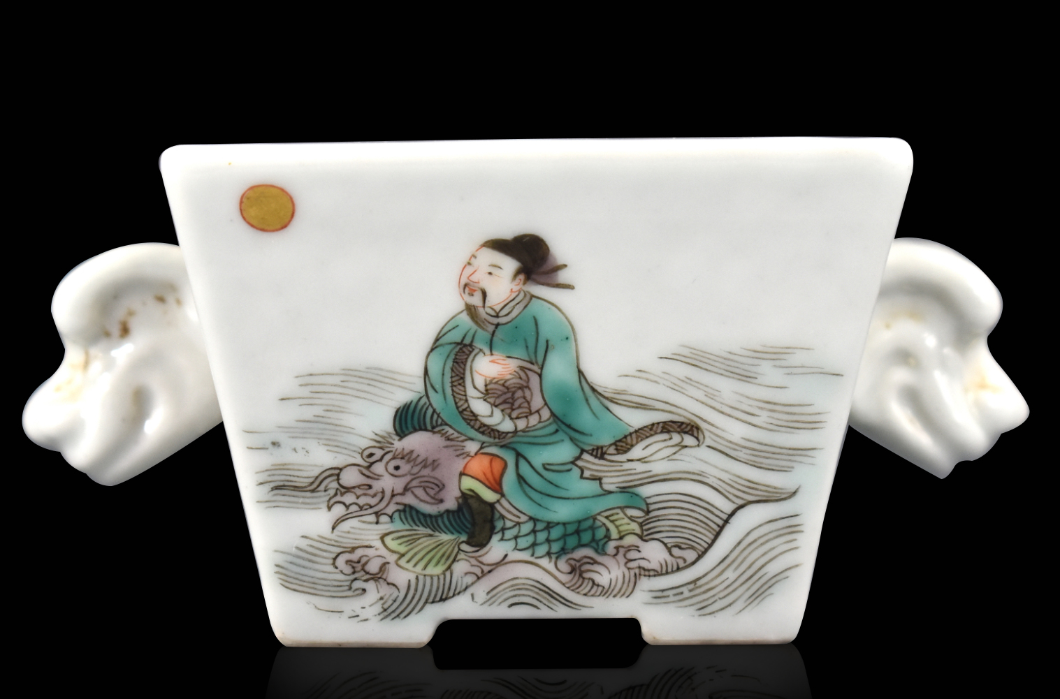 CHINESE FAMILLE VERTE SQUARE CUP  3cf8bf