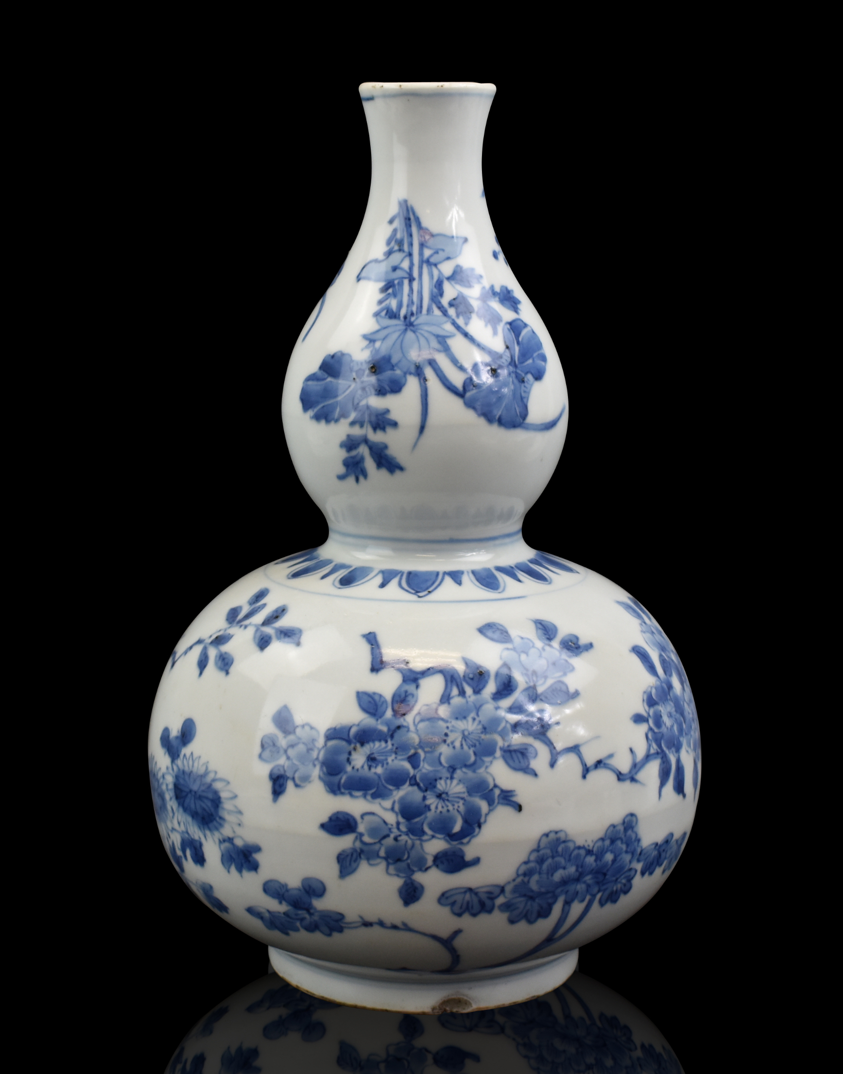 CHINESE BLUE WHITE GOURD FLORAL 3cf8fd