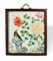 CHINESE FAMILLE ROSE PORCELAIN PLAQUE,