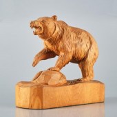 FOLK CARVING OF A BEAR BY CLERMONT DUBÉSt-Roch-des-Aulnaies,