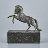 ANTIQUE PATINATED BRONZE OF A HORSEContinental