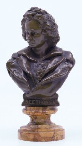 Antique J. Kalmar Bronze Bust of Beethoven