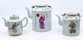3pc Chinese Republic Porcelain Teapots