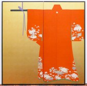 Japanese Modern Kimono Two Panel Room