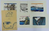 Portfolio 5pc Hiroshige Woodblock Prints