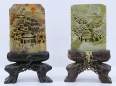 Pair Old Chinese Soapstone Temple Table