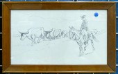 After Frederic Remington Cattle Drive