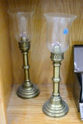 Pair Antique Brass Candlesticks with