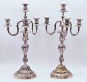 Pair Antique Christofle Baroque Silverplated
